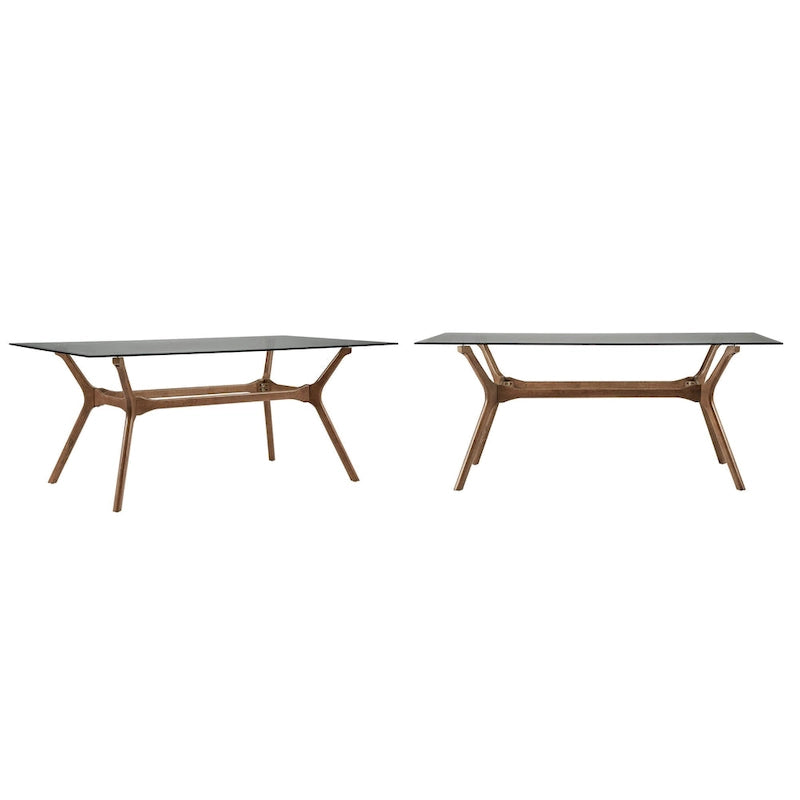 Prostokątny stół obiadowy z orzecha amerykańskiego w stylu Mid-Century z nogami zwężanymi ku dołowi