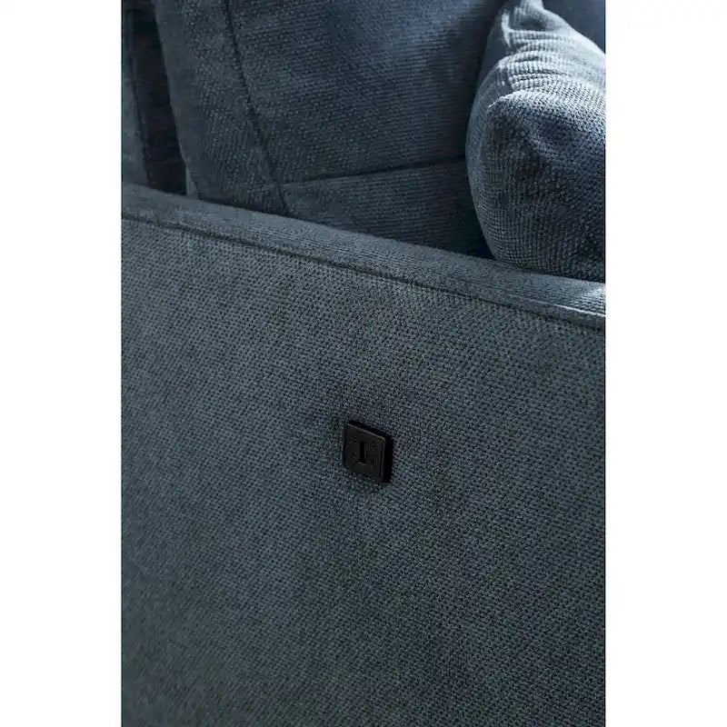 Dwumiejscowa sofa z wodoodporną tkaniną, portami USB do ładowania i poduszkami lędźwiowymi