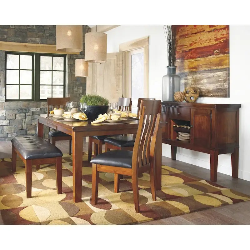 Brązowa pikowana ławka do jadalni z ekoskóry, 49,75W x 16,25D x 18,5H