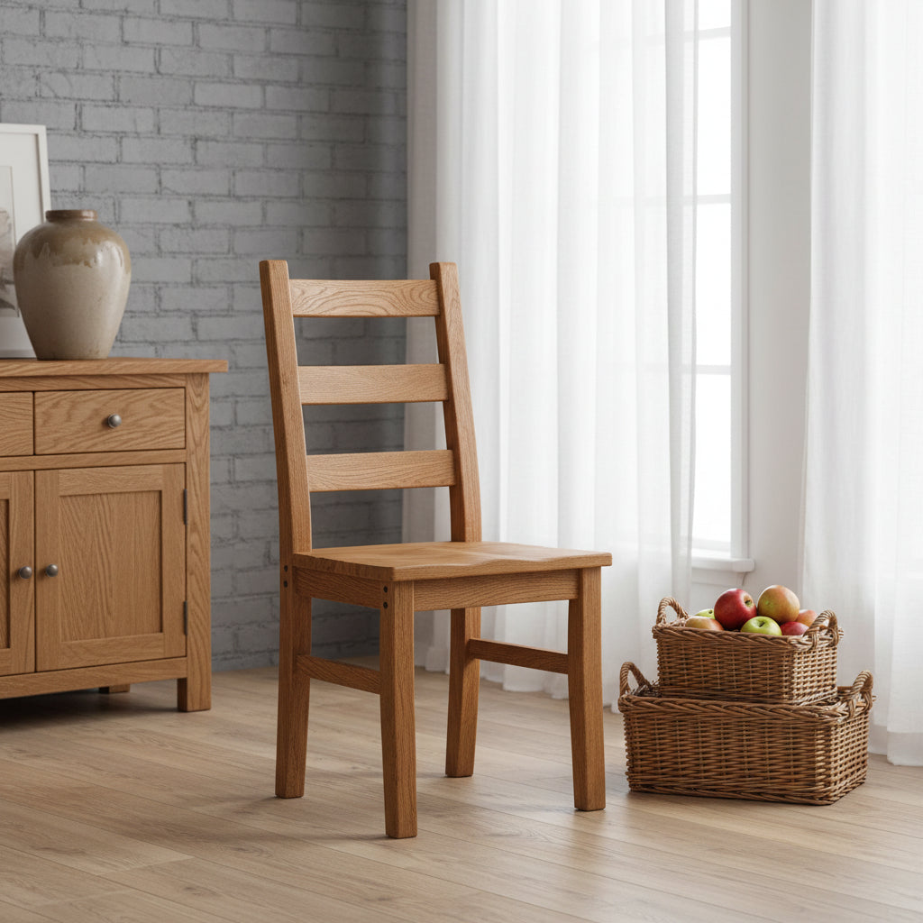 Furniture of America Maiz Rustic Oak Solid Wood Dining Chairs (Set of 2)
