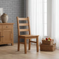 Furniture of America Maiz Rustic Oak Solid Wood Dining Chairs (Set of 2)