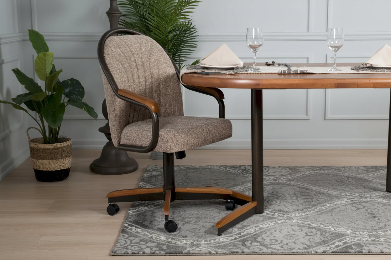 Casual Dining Barell Swivel and Tilt Rolling Dining Chair - 38Hx221/2Wx22D - 38Hx24Wx22D