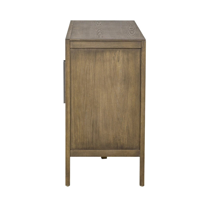 Kredens drewniany w stylu vintage 47-calowy z metalowymi uchwytami