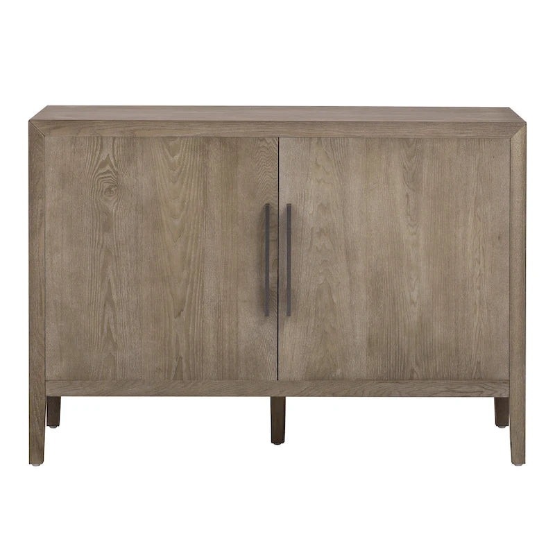 Kredens drewniany w stylu vintage 47-calowy z metalowymi uchwytami