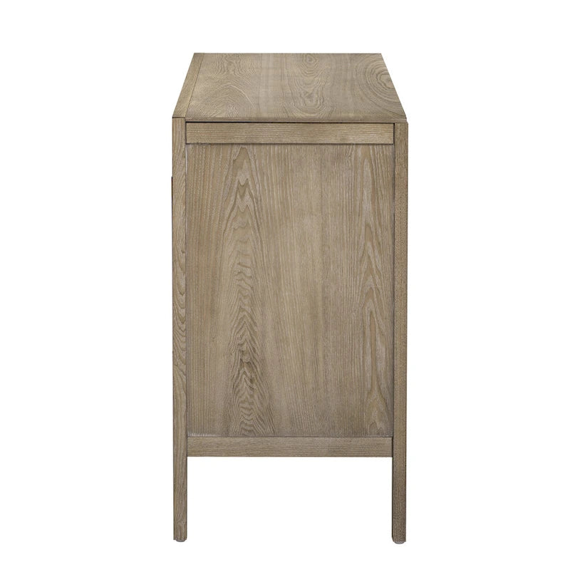 Kredens drewniany w stylu vintage 47-calowy z metalowymi uchwytami