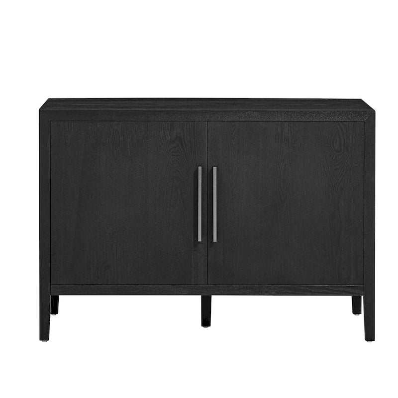 Kredens drewniany w stylu vintage 47-calowy z metalowymi uchwytami